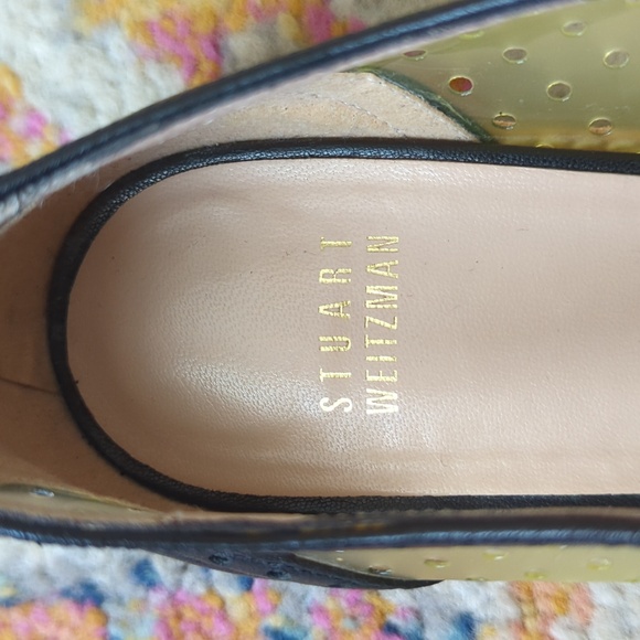 Stuart Weitzman Dandy Polka Dot Perforated Leather Wingtip Oxfords Black 8.5 - Picture 12 of 15